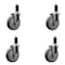 Service Caster 5'' Gray Poly Wheel Swivel 1-1/4'' Expanding Stem Caster Set, 4PK SCC-EX20S514-PPUB-114-4 - alternate 1